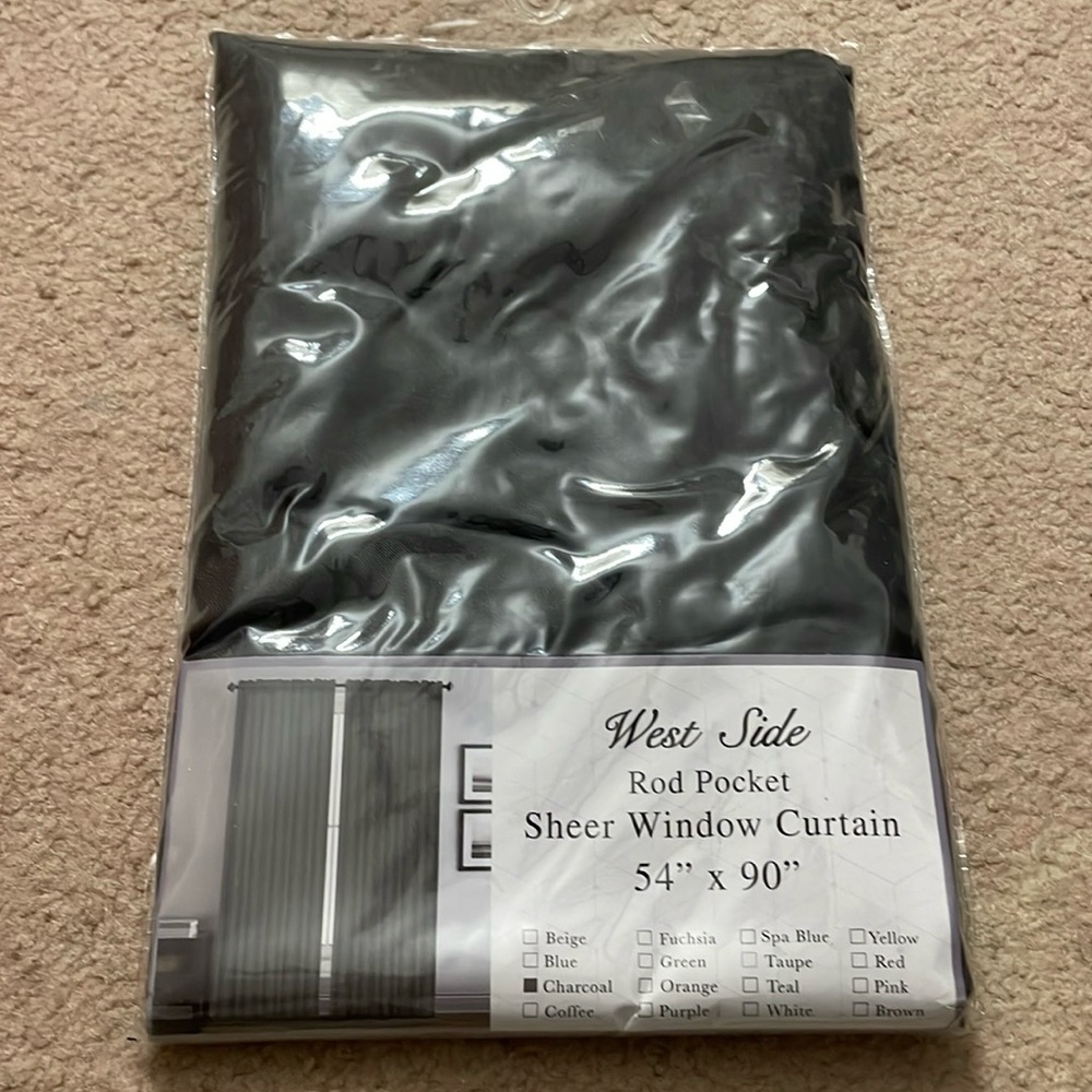 West side pod pocket sheer window curtain (54”*90”)